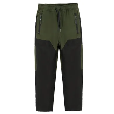 Cool Club, Pantaloni caldurosi din material textil pentru baieti, verde-negru