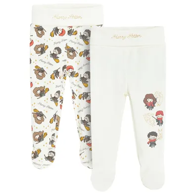 Cool Club, Pantaloni cu botosei pentru baieti, ecru, imprimeu Harry Potter, set, 2 buc.