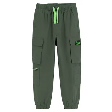 Cool Club, Pantaloni din material textil pentru baieti, jogger, kaki