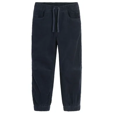 Cool Club, Pantaloni din material textil pentru baieti, jogger, reiata, bleumarin