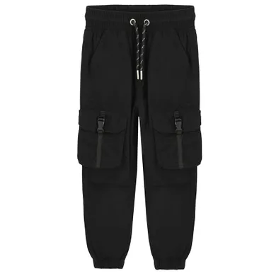 Cool Club, Pantaloni din material textil pentru baieti, loose fit, negru