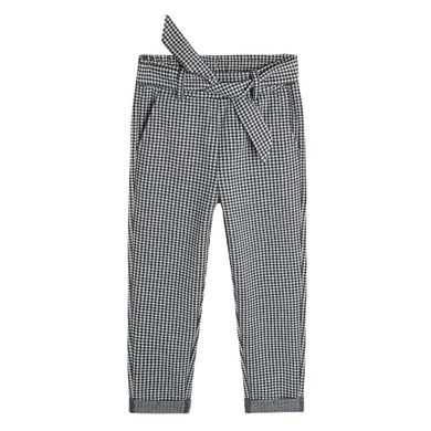 Cool Club, Pantaloni din material textil pentru fete, alb-negru, in carouri
