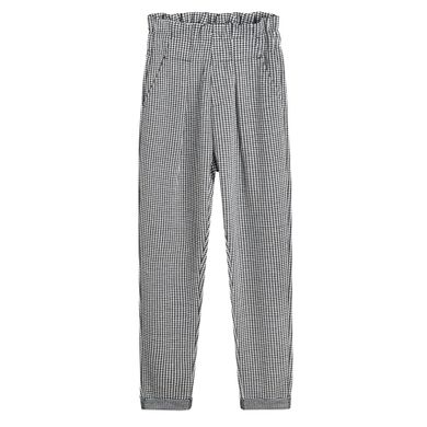 Cool Club, Pantaloni din material textil pentru fete, alb-negru, in carouri