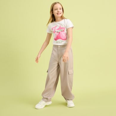 Cool Club, Pantaloni din material textil pentru fete, balloon, bej