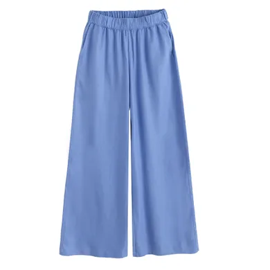 Cool Club, Pantaloni din material textil pentru fete, cu in, wide, albastru