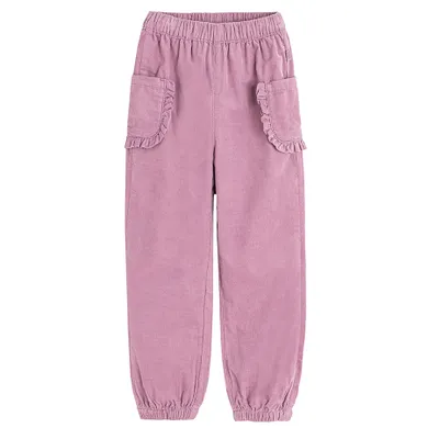 Cool Club, Pantaloni din material textil pentru fete, jogger, reiata, roz