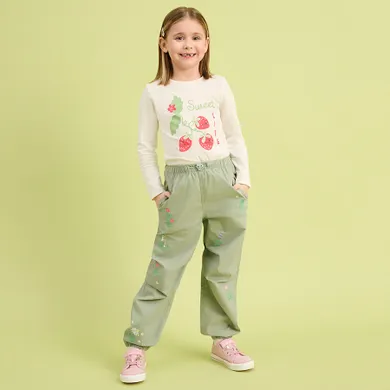 Cool Club, Pantaloni din material textil pentru fete, parachute, verde