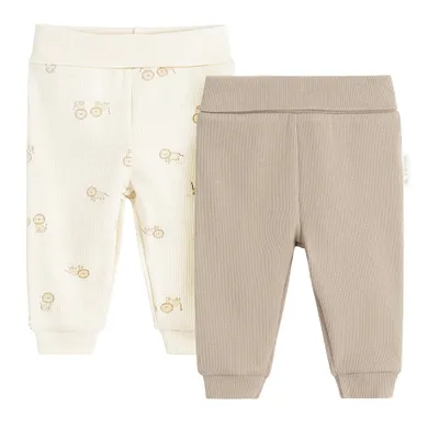Cool Club, Pantaloni fara botosei pentru bebelusi, din tricot striat, mix, set, 2 buc.