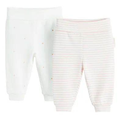 Cool Club, Pantaloni fara botosei pentru fete, alb, set, 2 buc.