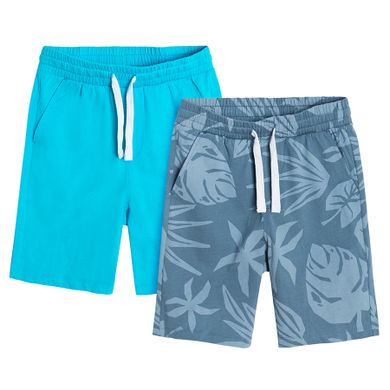 Cool Club, Pantaloni scurti pentru baieti, albastru, gri, set, 2 buc.