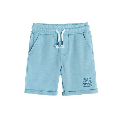 Cool Club, Pantaloni scurti pentru baieti, albastru, imprimeu Sea you in the morning
