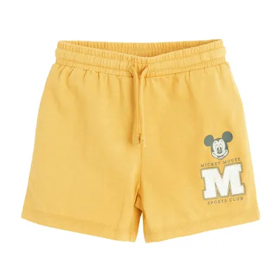 Cool Club, Pantaloni scurti pentru baieti, galben, imprimeu Mickey Mouse