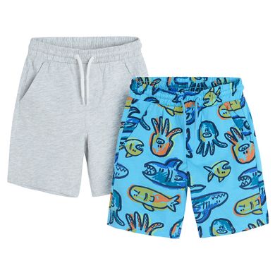 Cool Club, Pantaloni scurti pentru baieti, gri, albastru, set, 2 buc.