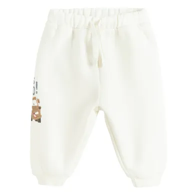 Cool Club, Pantaloni trening pentru baieti, alb, imprimeu Cars