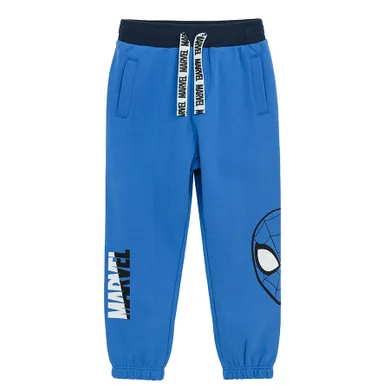 Cool Club, Pantaloni trening pentru baieti, albastru, imprimeu Marvel Super Heroes