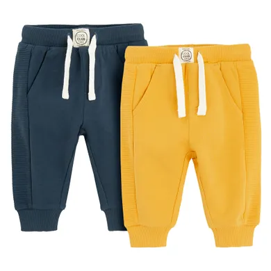 Cool Club, Pantaloni trening pentru baieti, bleumarin, galben, set, 2 buc.