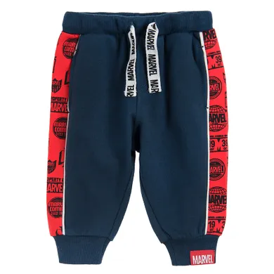 Cool Club, Pantaloni trening pentru baieti, bleumarin, imprimeu Marvel Super Heroes