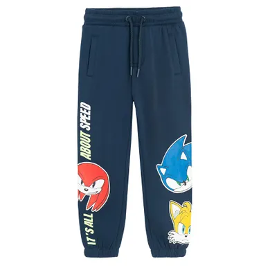 Cool Club, Pantaloni trening pentru baieti, bleumarin, imprimeu Sonic the Hedgehog