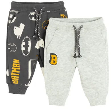 Cool Club, Pantaloni trening pentru baieti, gri, imprimeu Batman, set, 2 buc.