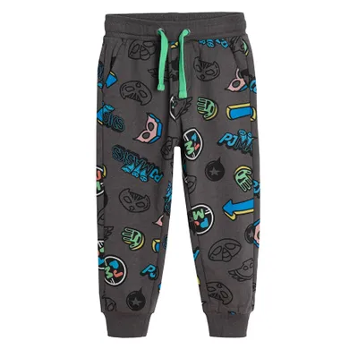 Cool Club, Pantaloni trening pentru baieti, negru-grafit, imprimeu PJ Masks
