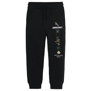 Cool Club, Pantaloni trening pentru baieti, negru, imprimeu Minecraft