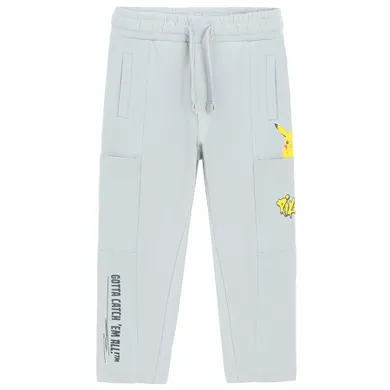 Cool Club, Pantaloni trening pentru baieti, relaxed, gri, imprimeu Pokemon