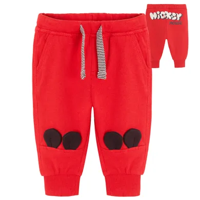 Cool Club, Pantaloni trening pentru baieti, rosu, imprimeu Mickey Mouse