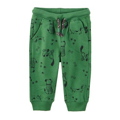 Cool Club, Pantaloni trening pentru baieti, verde, imprimeu catei
