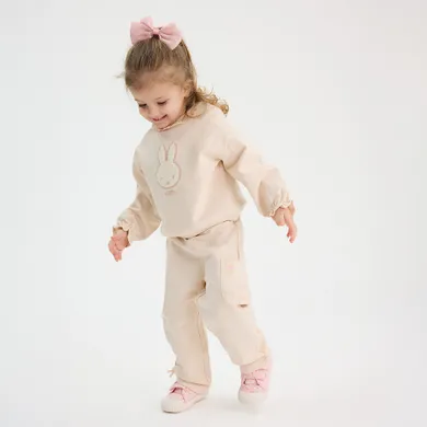 Cool Club, Pantaloni trening pentru fete, bej, imprimeu Miffy