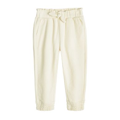 Cool Club, Pantaloni trening pentru fete, ecru, cu funda