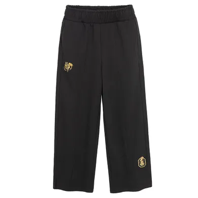 Cool Club, Pantaloni trening pentru fete, evazati, negru, imprimeu Harry Potter