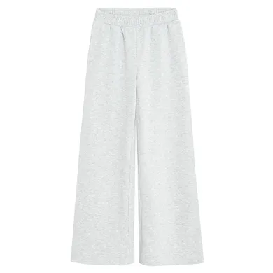 Cool Club, Pantaloni trening pentru fete, wide, caldurosi, gri melanj