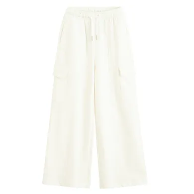 Cool Club, Pantaloni trening pentru fete, wide, ecru