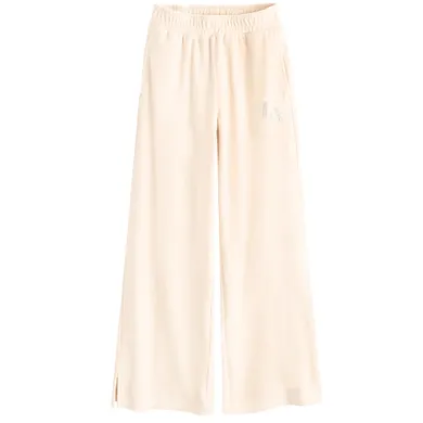 Cool Club, Pantaloni trening pentru fete, wide leg, velur, bej