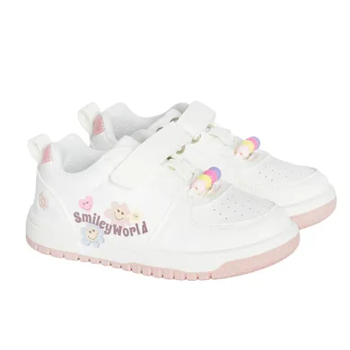 Cool Club, Pantofi sport pentru fete, alb, imprimeu SmileyWorld