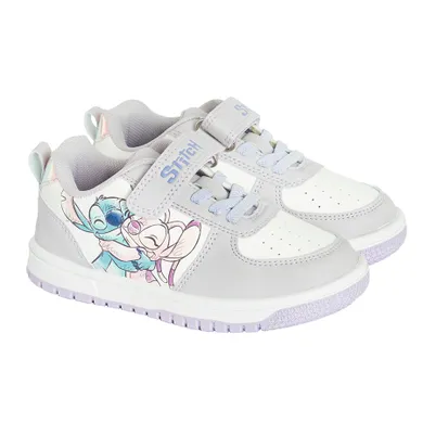 Cool Club, Pantofi sport pentru fete, alb-violet, imprimeu Lilo si Stitch