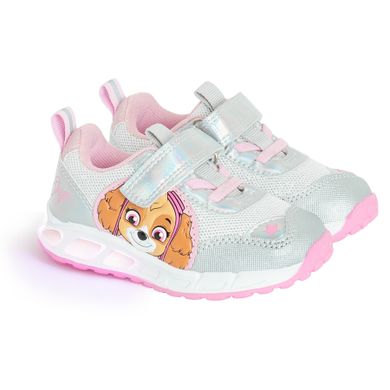 Cool Club, Pantofi sport pentru fete, argintiu, talpa cu leduri, imprimeu Paw Patrol
