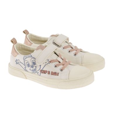 Cool Club, Pantofi sport pentru fete, bej deschis, imprimeu Chip si Dale