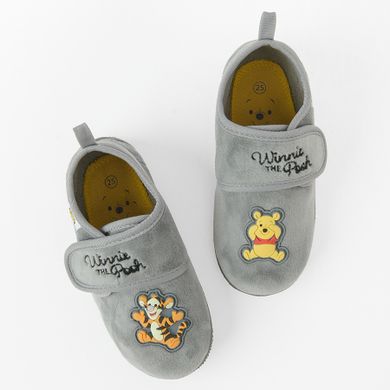 Cool Club, Papuci de casa pentru baieti, gri, imprimeu Winnie the Pooh
