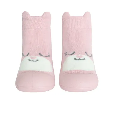 Cool Club, Papuci de casa tip soseta pentru fete, roz, talpa Barefoot