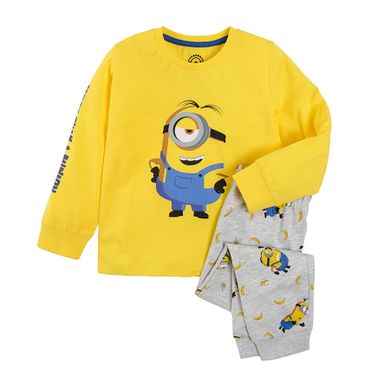 Cool Club, Pijama baieti, gri si galben, Minions