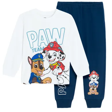 Cool Club, Pijama pentru baieti, alb-bleumarin, imprimeu Paw Patrol