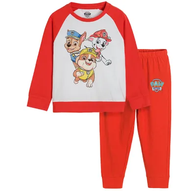 Cool Club, Pijama pentru baieti, alb-rosu, imprimeu Paw Patrol