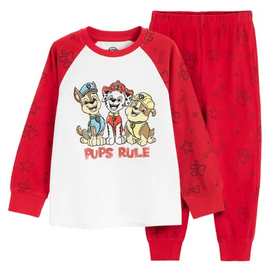 Cool Club, Pijama pentru baieti, alb-rosu, imprimeu Paw Patrol