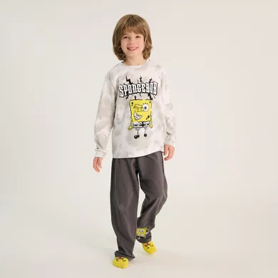 Cool Club, Pijama pentru baieti, gri, imprimeu SpongeBob