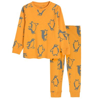 Cool Club, Pijama pentru baieti, portocaliu, imprimeu pinguini