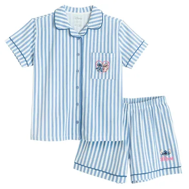 Cool Club, Pijama pentru fete, alb-albastru, imprimeu Lilo si Stitch