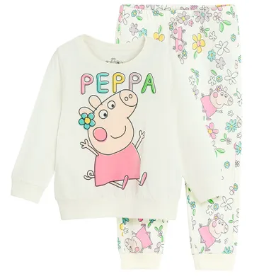 Cool Club, Pijama pentru fete, ecru, imprimeu Peppa Pig