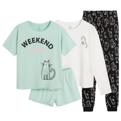 Cool Club, Pijama pentru fete, mix de culori, set 2 buc.