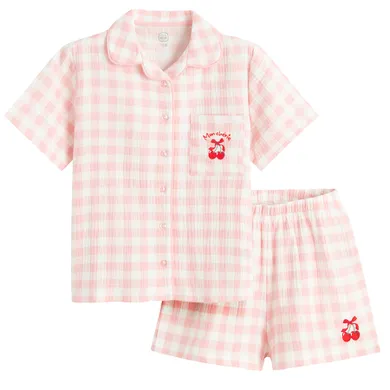 Cool Club, Pijama pentru fete, muselina, alb-roz